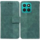 For Honor X8c 4G Geometric Embossed Leather Phone Case(Green) - 1