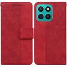 For Honor X8c 4G Geometric Embossed Leather Phone Case(Red) - 1