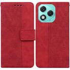 For Honor 400 Lite Geometric Embossed Leather Phone Case(Red) - 1