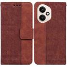 For Honor 400 Global 156.5mm Geometric Embossed Leather Phone Case(Brown) - 1