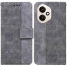 For Honor 400 Global 156.5mm Geometric Embossed Leather Phone Case(Grey) - 1