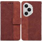 For Honor 400 Pro Global 160.8mm Geometric Embossed Leather Phone Case(Brown) - 1