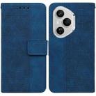 For Honor 400 Pro Global 160.8mm Geometric Embossed Leather Phone Case(Blue) - 1