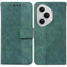 For Honor 400 Pro Global 160.8mm Geometric Embossed Leather Phone Case(Green) - 1