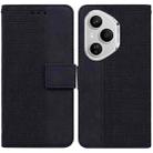 For Honor 400 Pro Global 160.8mm Geometric Embossed Leather Phone Case(Black) - 1
