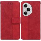 For Honor 400 Pro Global 160.8mm Geometric Embossed Leather Phone Case(Red) - 1
