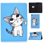 For Samsung Galaxy Tab A 10.1 (2019) T515 / T510 Voltage Painted Pattern Tablet PC Protective Leather Case with Bracket & Card Slots & Anti-skid Strip(Blue Cat) - 1