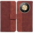 For Honor X70 5G Geometric Embossed Leather Phone Case(Brown) - 1