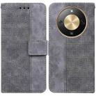 For Honor X70 5G Geometric Embossed Leather Phone Case(Grey) - 1