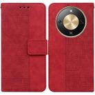 For Honor X70 5G Geometric Embossed Leather Phone Case(Red) - 1