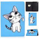 For Samsung Galaxy Tab A 8.0 (2019) T290 / T295 Voltage Painted Pattern Tablet PC Protective Leather Case with Bracket & Card Slots & Anti-skid Strip(Blue Cat) - 1