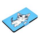 For Samsung Galaxy Tab A 8.0 (2019) T290 / T295 Voltage Painted Pattern Tablet PC Protective Leather Case with Bracket & Card Slots & Anti-skid Strip(Blue Cat) - 4