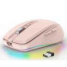 HXSJ M303 2400DPI Dual Mode 2.4GHz + Bluetooth 5.1 Wireless Mouse(Pink) - 1