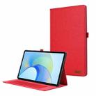 For Honor Pad X9 / X8 Pro Cloth Texture Horizontal Flip PU + TPU Tablet Case(Red) - 1
