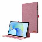 For Honor Pad X9 / X8 Pro Cloth Texture Horizontal Flip PU + TPU Tablet Case(Rose Red) - 1