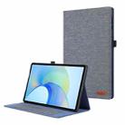 For Honor Pad X9 / X8 Pro Cloth Texture Horizontal Flip PU + TPU Tablet Case(Deep Blue) - 1