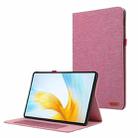 For Honor Pad X8a Cloth Texture Horizontal Flip PU + TPU Tablet Case(Rose Red) - 1