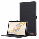 For Honor Pad X9a Fabric Texture Horizontal Flip Leather Tablet Case(Black) - 1