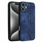 For iPhone 16 Plus AZNS 3D Embossed Skin Feel Phone Case(Sapphire Blue) - 1