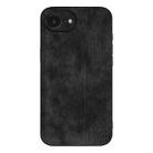 For iPhone 16e AZNS 3D Embossed Skin Feel Phone Case(Black) - 2