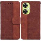 For OnePlus Nord CE 3 Lite/Nord N30 Geometric Embossed Leather Phone Case(Brown) - 1