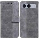 For OnePlus Nord 4 Geometric Embossed Leather Phone Case(Grey) - 1