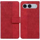 For OnePlus Nord 4 Geometric Embossed Leather Phone Case(Red) - 1