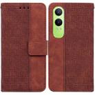 For OnePlus Nord CE4 Lite Geometric Embossed Leather Phone Case(Brown) - 1