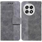 For OnePlus 13 Geometric Embossed Leather Phone Case(Grey) - 1