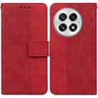 For OnePlus 13 Geometric Embossed Leather Phone Case(Red) - 1