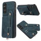 For Sony Xperia 1 V ABEEL Litchi Texture Card Bag PU Phone Case(Blue) - 1