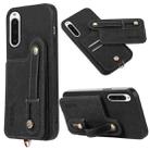 For Sony Xperia 10 V ABEEL Litchi Texture Card Bag PU Phone Case(Black) - 1