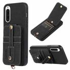 For Sony Xperia 10 V ABEEL Litchi Texture Card Bag PU Phone Case(Black) - 1