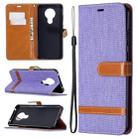 For Nokia 5.3 Denim Texture Horizontal Flip Leather Case with Holder & Card Slots & Wallet & Lanyard(Purple) - 1
