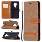 For Nokia 5.3 Denim Texture Horizontal Flip Leather Case with Holder & Card Slots & Wallet & Lanyard(Brown) - 1