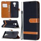 For Xiaomi Redmi Note 9 Denim Texture Horizontal Flip Leather Case with Holder & Card Slots & Wallet & Lanyard(Black) - 1