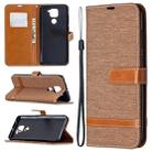 For Xiaomi Redmi Note 9 Denim Texture Horizontal Flip Leather Case with Holder & Card Slots & Wallet & Lanyard(Brown) - 1