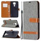 For Xiaomi Redmi Note 9 Denim Texture Horizontal Flip Leather Case with Holder & Card Slots & Wallet & Lanyard(Grey) - 1