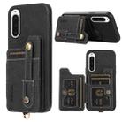 For Sony Xperia 10 V ABEEL Litchi Texture Card Bag PU Phone Case(Black) - 1