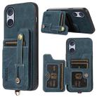 For Sony Xperia 5 V ABEEL Litchi Texture Card Bag PU Phone Case(Blue) - 1