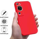 For Huawei P60 / P60 Pro Solid Color Liquid Silicone Dropproof Full Coverage Protective Case(Red) - 2