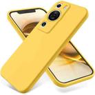 For Huawei P60 / P60 Pro Solid Color Liquid Silicone Dropproof Full Coverage Protective Case(Yellow) - 1