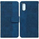 For Sony Xperia 5 V Geometric Embossed Leather Phone Case(Blue) - 1