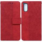 For Sony Xperia 5 V Geometric Embossed Leather Phone Case(Red) - 1