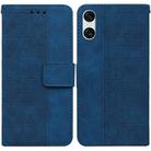 For Sony Xperia 10 VI Geometric Embossed Leather Phone Case(Blue) - 1