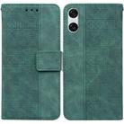 For Sony Xperia 10 VI Geometric Embossed Leather Phone Case(Green) - 1