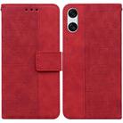 For Sony Xperia 10 VI Geometric Embossed Leather Phone Case(Red) - 1