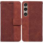For Sony Xperia 1 VI Geometric Embossed Leather Phone Case(Brown) - 1