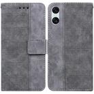 For Sony Xperia 5 VI Geometric Embossed Leather Phone Case(Grey) - 1