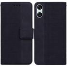 For Sony Xperia 5 VI Geometric Embossed Leather Phone Case(Black) - 1